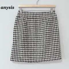 anysis エニィシス　ひざ丈　タイトスカート　千鳥　チェック柄