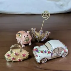 ジュエリーボックス　車　こぶたちゃん　ペーパースタンド　かばん　パラソル　４点