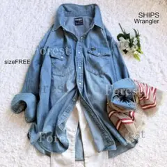 Wrangler ウエスタンビッグシャツ2　sizeFREE　SHIPS