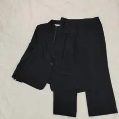 【エンスイート】レナウン 黒 セットアップ パンツスーツ 6号 k4637