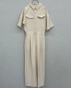 セレクトモカ フレンチスリーブ ジャンプスーツ オールインワン リネン 