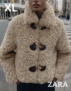 ★タグ付き★ ZARA トグルボタン フェイクファー ジャケット