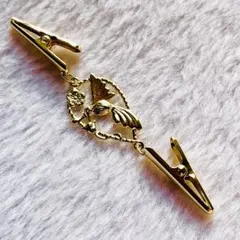 ストールクリップ(ハンドメイド)ハチドリ金色　羽織留め　スカーフ留め