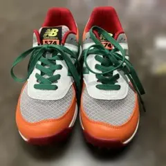 New Balance 574 スニーカー オレンジ/グレーゴルフシューズ