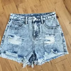 SHEIN ダメージデニムショートパンツ 12-13Y