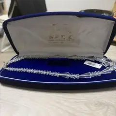 新品上品白水晶 ネックレス クリアカットビーズシルバー金具　英雅堂　箱付きのサムネイル