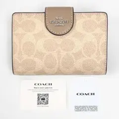 新品 COACH コーチ 二つ折り財布 シグネチャー CW786 SVPWHのサムネイル