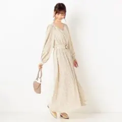 archives 花柄カシュクールワンピース