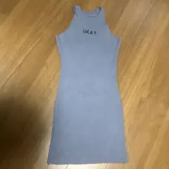 リブ編みキャミワンピース OKAY刺繍