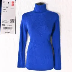 W1 新品 XL エクストラファインメリノリブタートルネックセーター