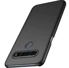 LG K61 スマホケース 極薄 おしゃれダート抵抗性能をドロップ ブラック