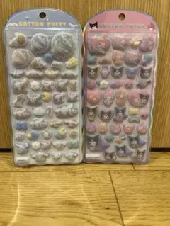 シナモロール　マイメロ　クロミ　シール　２点　コットンパフィー　正規品　明日発送