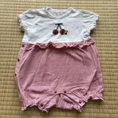 ファミリア　袖付ロンパス　さくらんぼ柄　70
