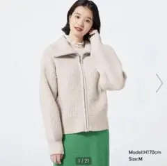 GU パフィータッチジップニットブルゾンのサムネイル