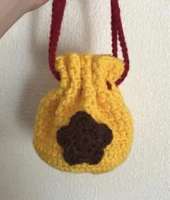 ベル袋 ハンドメイド 編み物 巾着 かぎ針編み