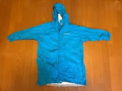 【モンベルmont-bell】青いレインコート フード付き 反射材付き