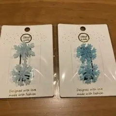 雪の結晶　ヘアゴム４点セット