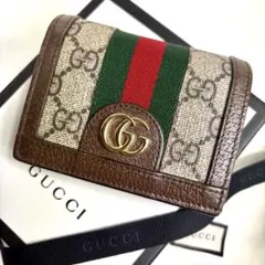 美品✨グッチ オフィディア 2つ折り財布 GGマーモント シェリーライン