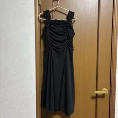 超美品　むーのんのん　花　ドレス　ワンピース　ブラック　発表会　ヘム　150