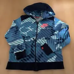 NIKE カモフラージュ フード付きパーカー S 130 140 ジップアップ