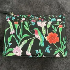 Kate Spade 花と鳥のプリント ポーチ