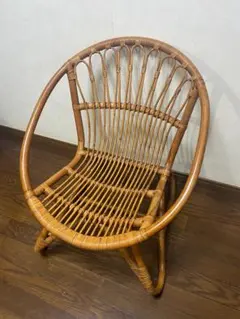 良品】ラタン家具 藤家具 ローチェア ラウンジチェア アジアン
