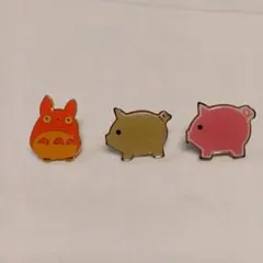 新品トトロ　ブタ　ピンバッジ　3点セット