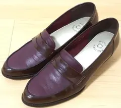 卑弥呼 ローファー 24 本革 ボルドー 通勤 靴 クッション 美品