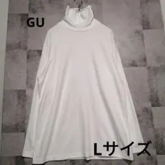 GUソフトコットンタートルネックT(長袖)　ホワイト　Ｌ