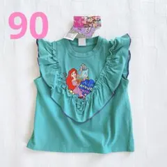 90 ディズニー プリンセス Tシャツ 半袖 ベビー服 夏服アリエル Litte
