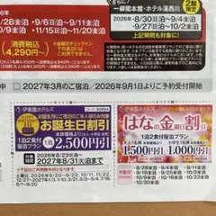 伊藤園ホテルズ　ご優待券 クーポン 割引券のサムネイル