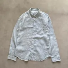 COMME CA MEN フレンチリネン ボタンダウンシャツ M ブルーのサムネイル