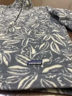 90s USA製 patagonia シンチラ ハーフジップ リーフ柄 フリース