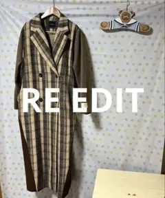 Re:EDIT チェック柄 ロングコート
