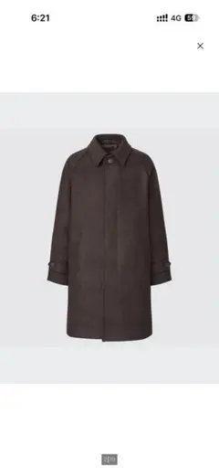 シングルブレストコート ダークブラウン
