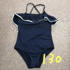 ZARA フリル付きブラック水着 130cm