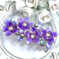 桔梗のバレッタ