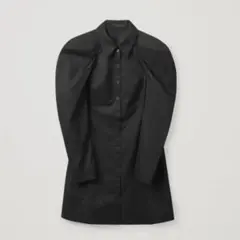 COS ワンピース　シャツ　ブラウス　ブラック　コットンシャツワンピース