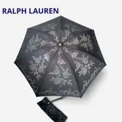 ​未使用級✦ラルフローレン 晴雨兼用 折りたたみ傘 花柄 ローズ ロゴ刺繍 黒のサムネイル