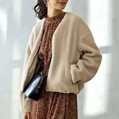 グリーンレーベルリラクシング ボア　ジップ　ブルゾン　ジャケット　アウター