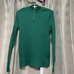 UNIQLO リブハイネックT Mサイズ　緑