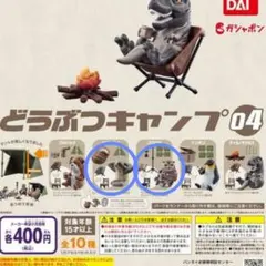 カプセルトイ　どうぶつキャンプ04 フクロウ 　ナマケモノ2種セット