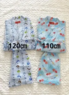 竹とんぼ　甚平　2着セット　110㎝　120㎝ 日本製　良品