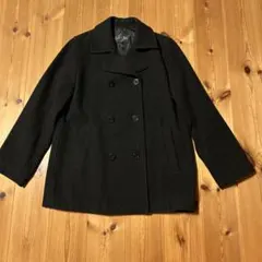 EAST BOY ブラック ウールピーコート