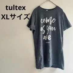 タルテックス 半袖Ｔシャツ クルーネック プリント XL ダークグレー グレーのサムネイル