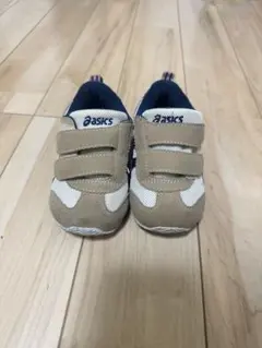 ASICS ベージュ ネイビー マジックテープシューズ