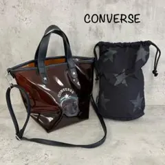 CONVERSE 2way トートバッグ ショルダー PVC クリア.