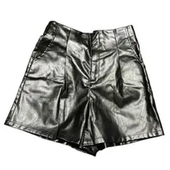 RETRO GALLERY フェイクレザー ショートパンツ ハイウエスト