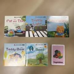 子供向け英語絵本5冊 使用済み と野菜フラッシュカード 미사용 、箱なし