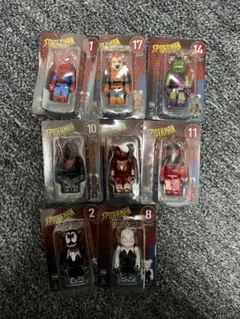 スパイダーマンベアブリック 8個セット100% ハッピーくじ ヴェノム